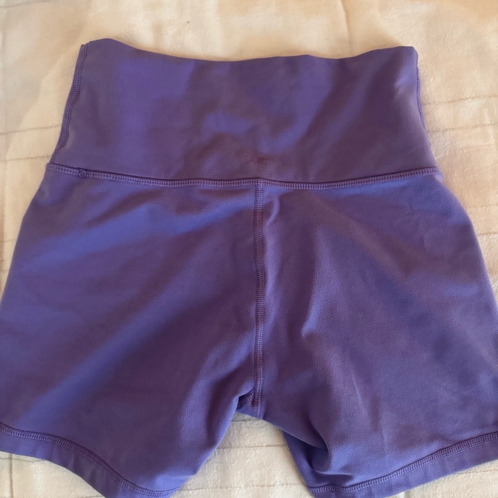 Aerie High-Waisted Purple Athletic Shorts - Picture 2 of 3